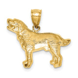 10k Yellow Gold Retriever Dog Pendant, Detailed Canine Charm for Necklace or Bracelet