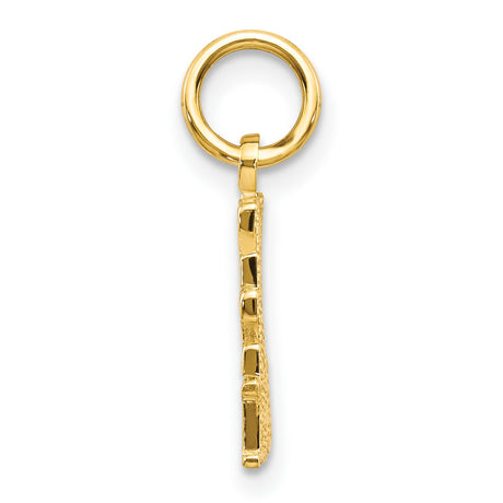 10k Yellow Gold Live Love Laugh Charm Pendant, Motivational Block Letter Jewelry for Women