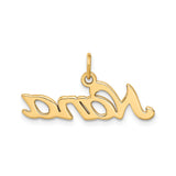 10k Yellow Gold Nana Script Pendant, Polished Cursive Charm for Women or Family Jewelry