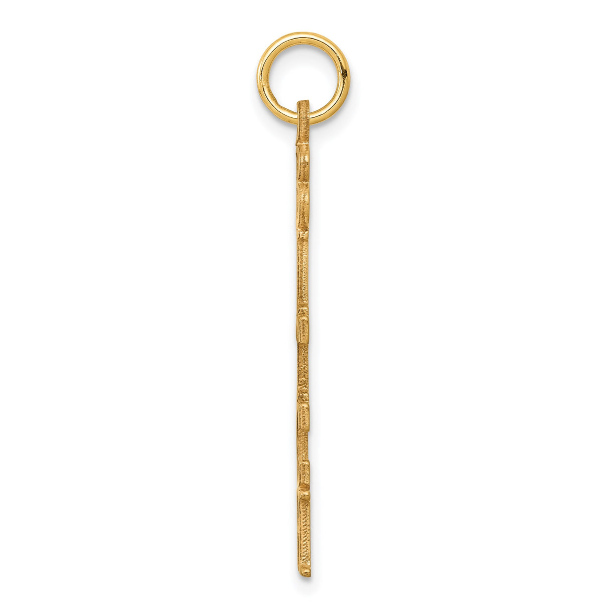 10k Yellow Gold Vertical Lettering Pendant, Bold Bitch Statement, Empowering Streetwear Charm