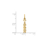 10k Yellow Gold TAKEN Letter Pendant Charm, Vertical Design, Unisex Minimalist Jewelry