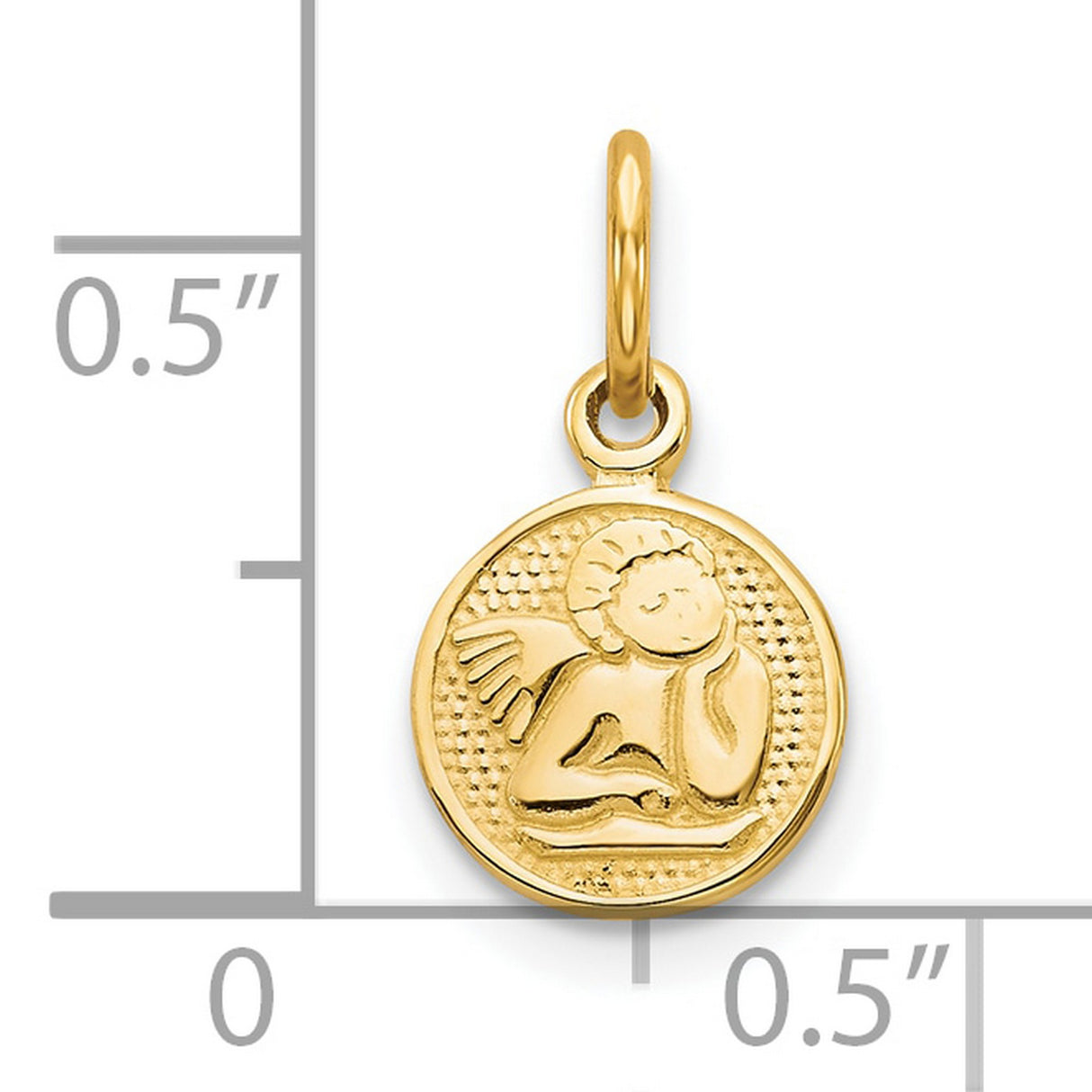 Angel Charm Pendant in Real 10k Yellow Gold