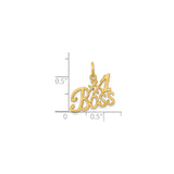 10k Yellow Gold Pendant, Number One Boss Lettering, Leadership and Confidence Symbol