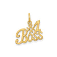 10k Yellow Gold Pendant, Number One Boss Lettering, Leadership and Confidence Symbol