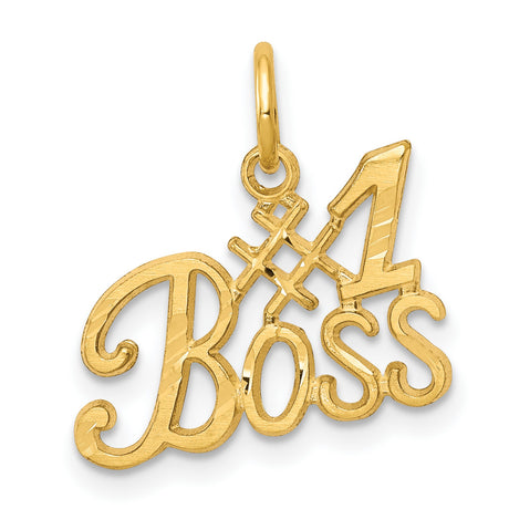 #1 BOSS Charm Pendant in Real 10k Yellow Gold