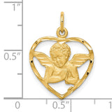 ANGEL HEART Charm Pendant in Real 10k Yellow Gold