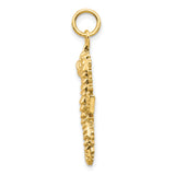 10k Yellow Gold Seahorse Pendant, Solid Nautical Charm with Flat Back for Women or Unisex Wear