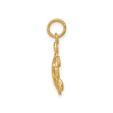 10k Yellow Gold Sea Turtle Pendant with Cutout Shell Design, Nautical Ocean Theme Jewelry