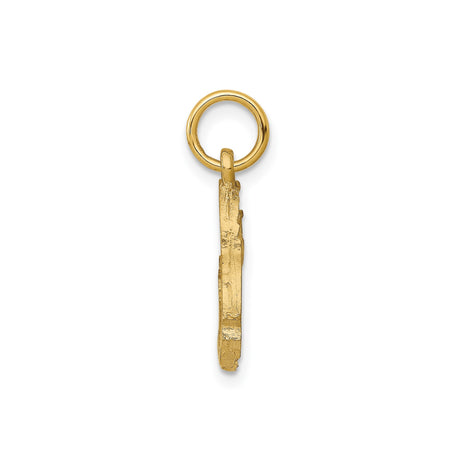 10k Yellow Gold Ichthys Fish Pendant, Open Christian Symbol of Faith for Women