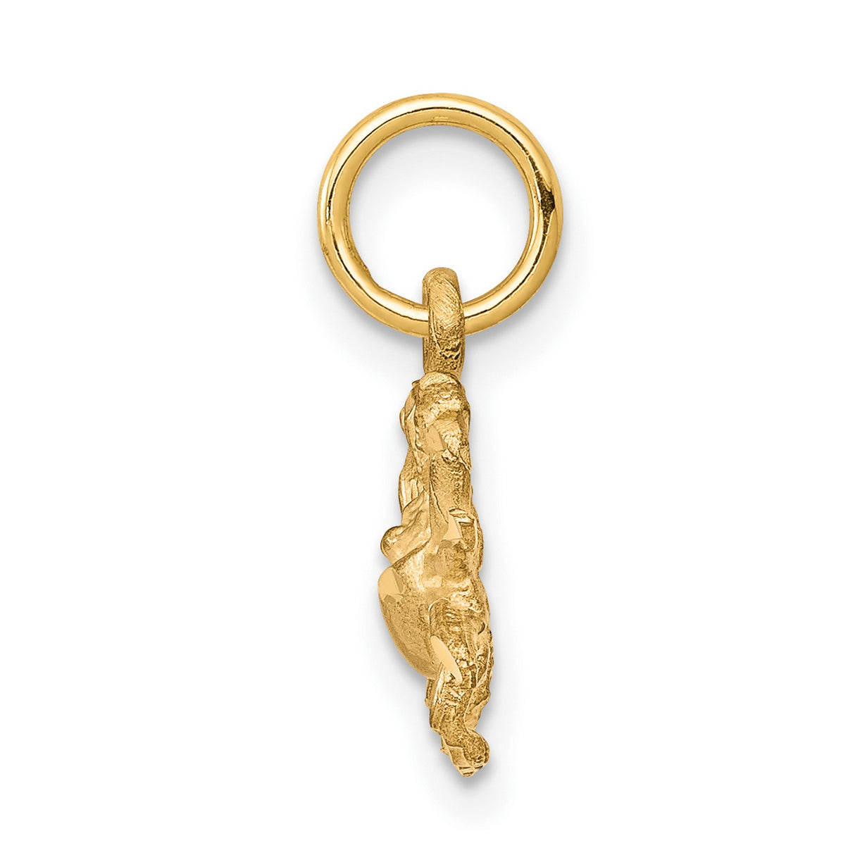 Solid Polished Crab Charm Pendant in Real 10k Yellow Gold