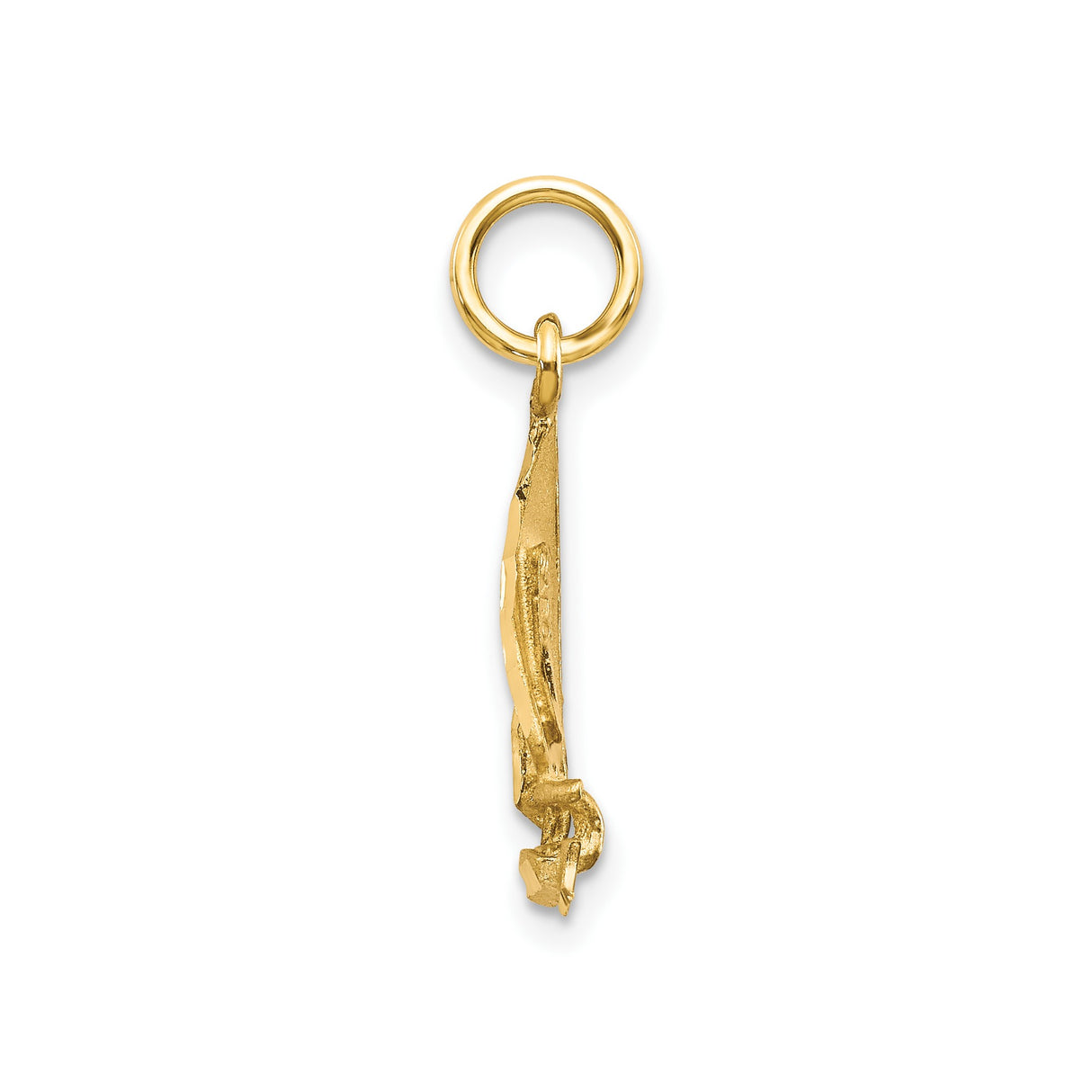 10k Yellow Gold Sailboat Pendant, Openwork Nautical Charm with Marine Theme