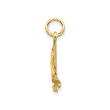 10k Yellow Gold Sailboat Pendant, Openwork Nautical Charm with Marine Theme