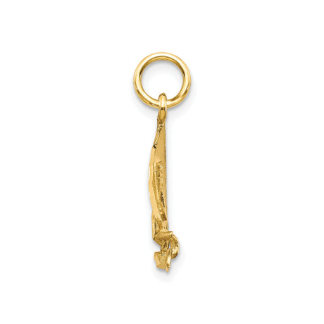 10k Yellow Gold Sailboat Pendant, Openwork Nautical Charm with Marine Theme