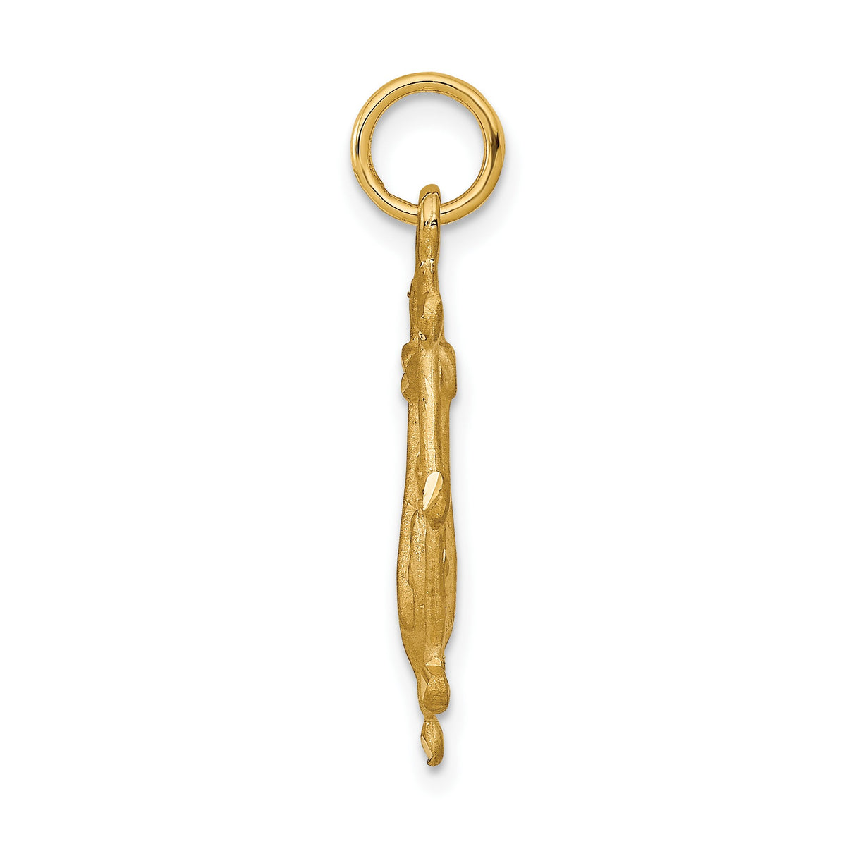 10k Yellow Gold Pendant with Anchor and Ship Wheel, Nautical Christian Symbol for Men or Women
