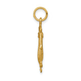 10k Yellow Gold Pendant with Anchor and Ship Wheel, Nautical Christian Symbol for Men or Women
