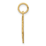 10k Yellow Gold Heart Pendant with Scripted Letter R, Ornate Openwork Design