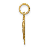 10k Yellow Gold Heart Pendant with Script Letter E and Scalloped Edge Design