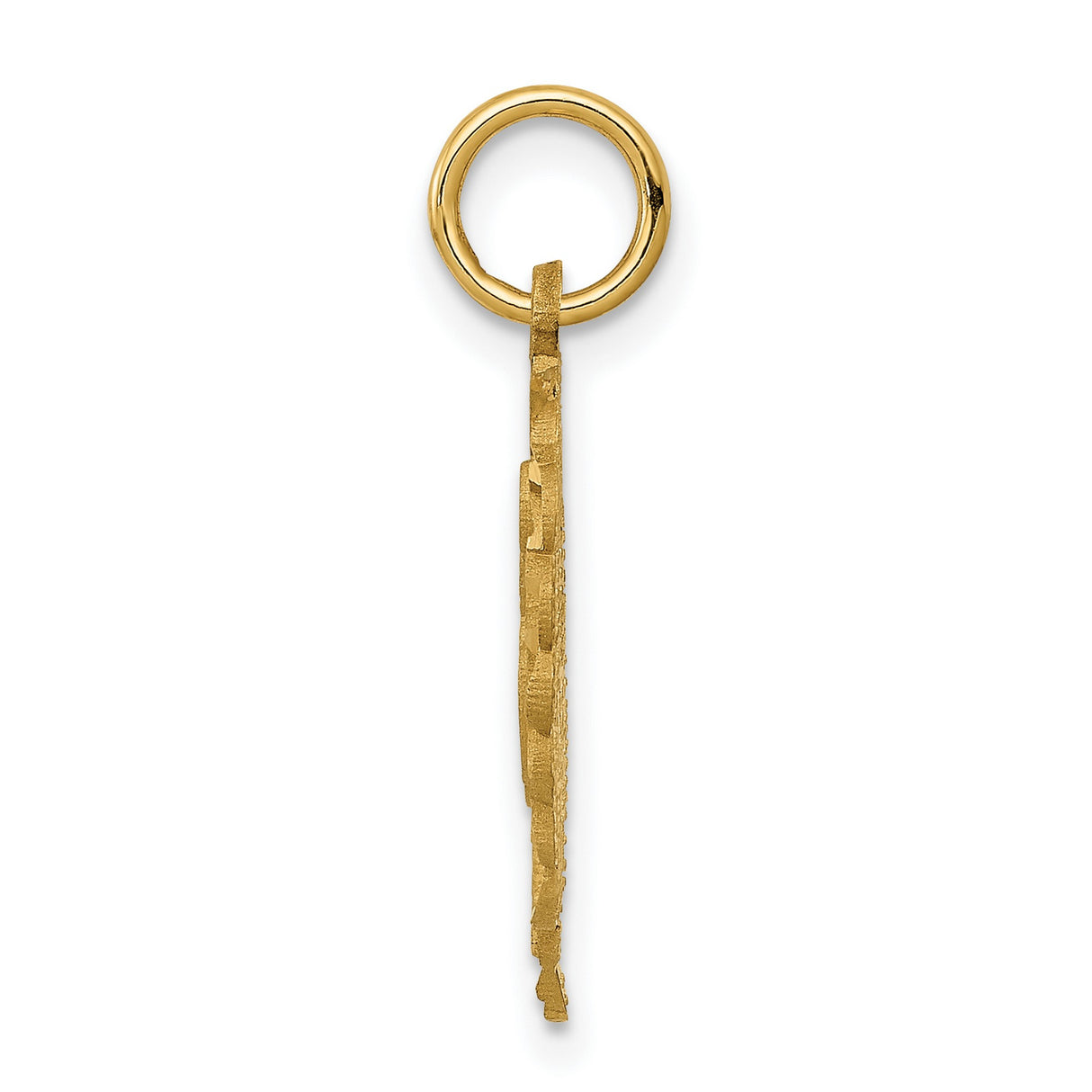 10k Yellow Gold Heart Pendant with Filigree Border and Script Letter K