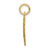 10k Yellow Gold Heart Pendant with Script Letter L, Openwork Lace Design