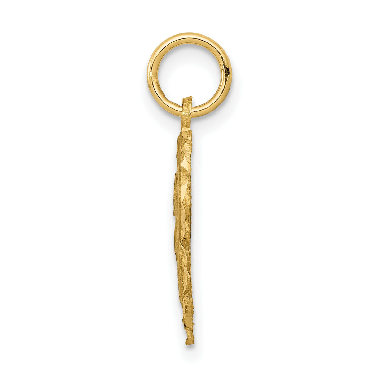 10k Yellow Gold Heart Pendant with Script Letter P, Scalloped Filigree Initial Charm