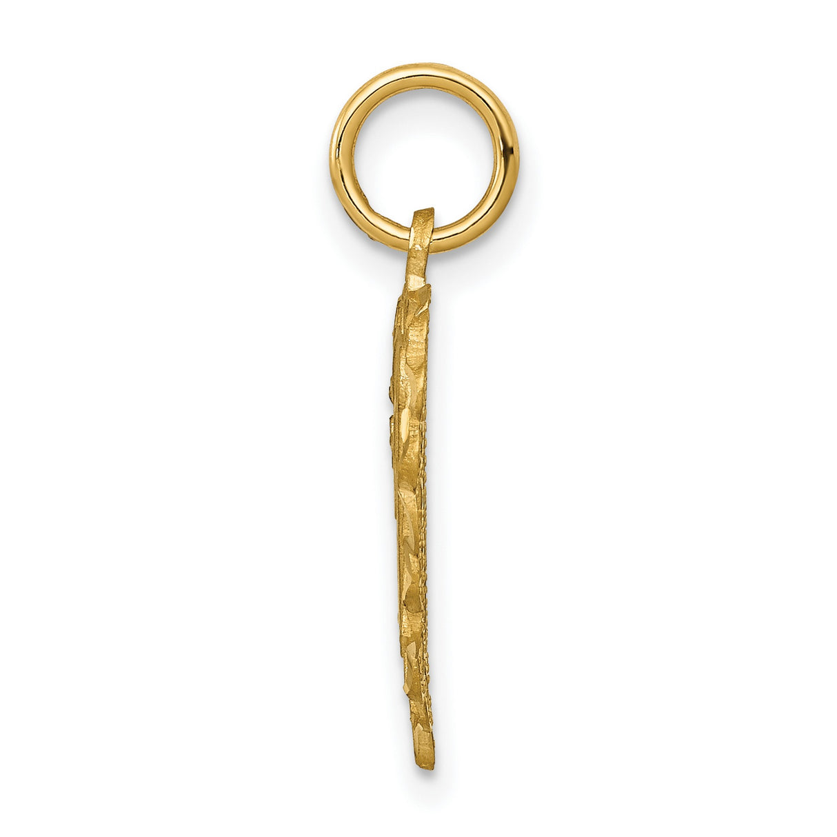 Initial V Charm Pendant in Real 10k Yellow Gold