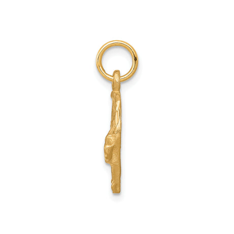 10k Yellow Gold Horsehead Pendant with Horseshoe Design, Equestrian Country Western Jewelry