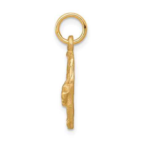 10k Yellow Gold Horsehead Pendant with Horseshoe Design, Equestrian Country Western Jewelry