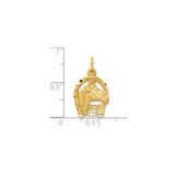 10k Yellow Gold Horsehead Pendant with Horseshoe Design, Equestrian Country Western Jewelry