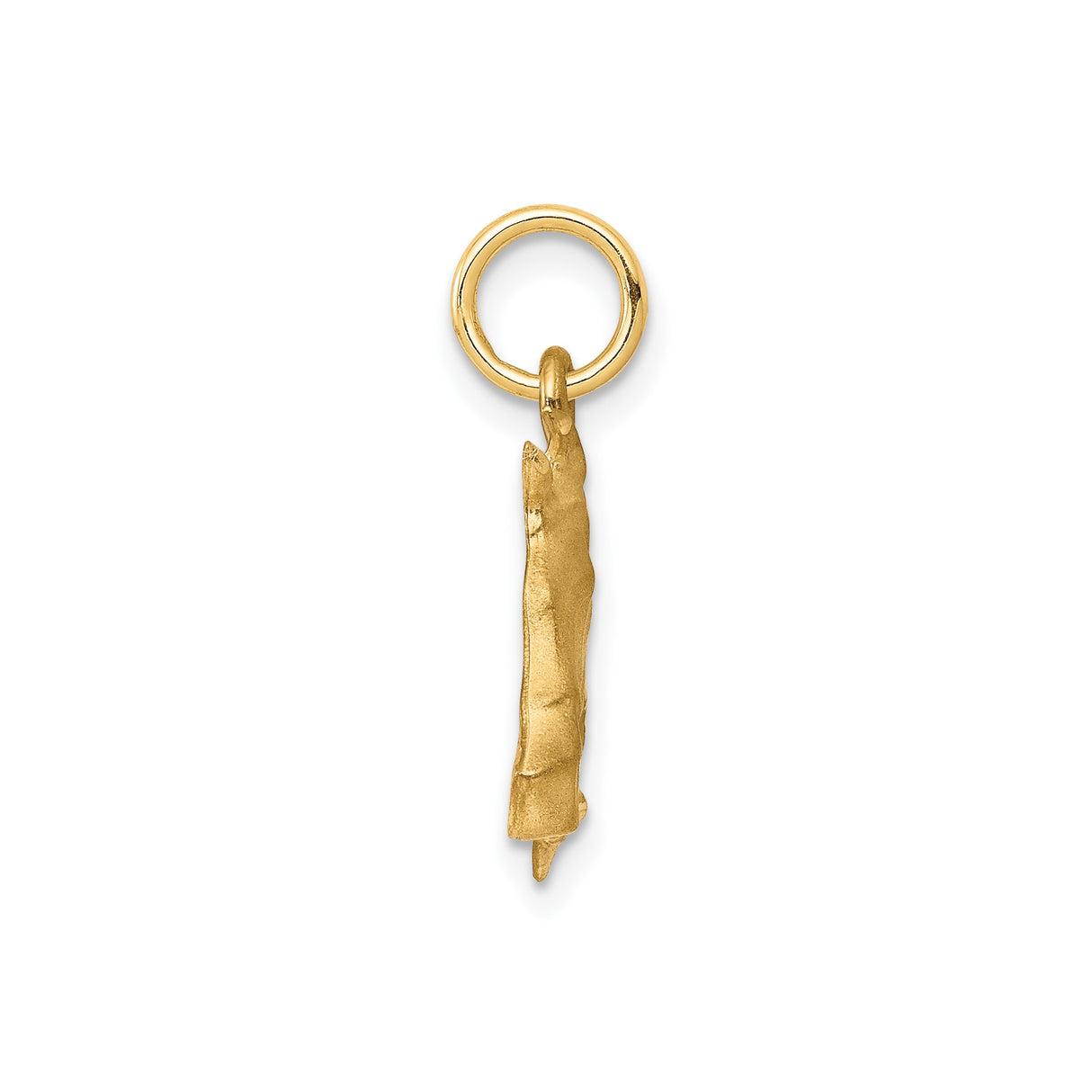 10k Yellow Gold Unicorn Head Pendant, Textured and Polished Fantasy Charm