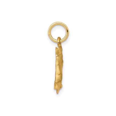 10k Yellow Gold Unicorn Head Pendant, Textured and Polished Fantasy Charm