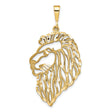 Solid Diamond-cut Lions Head Charm Pendant in Real 10k Yellow Gold