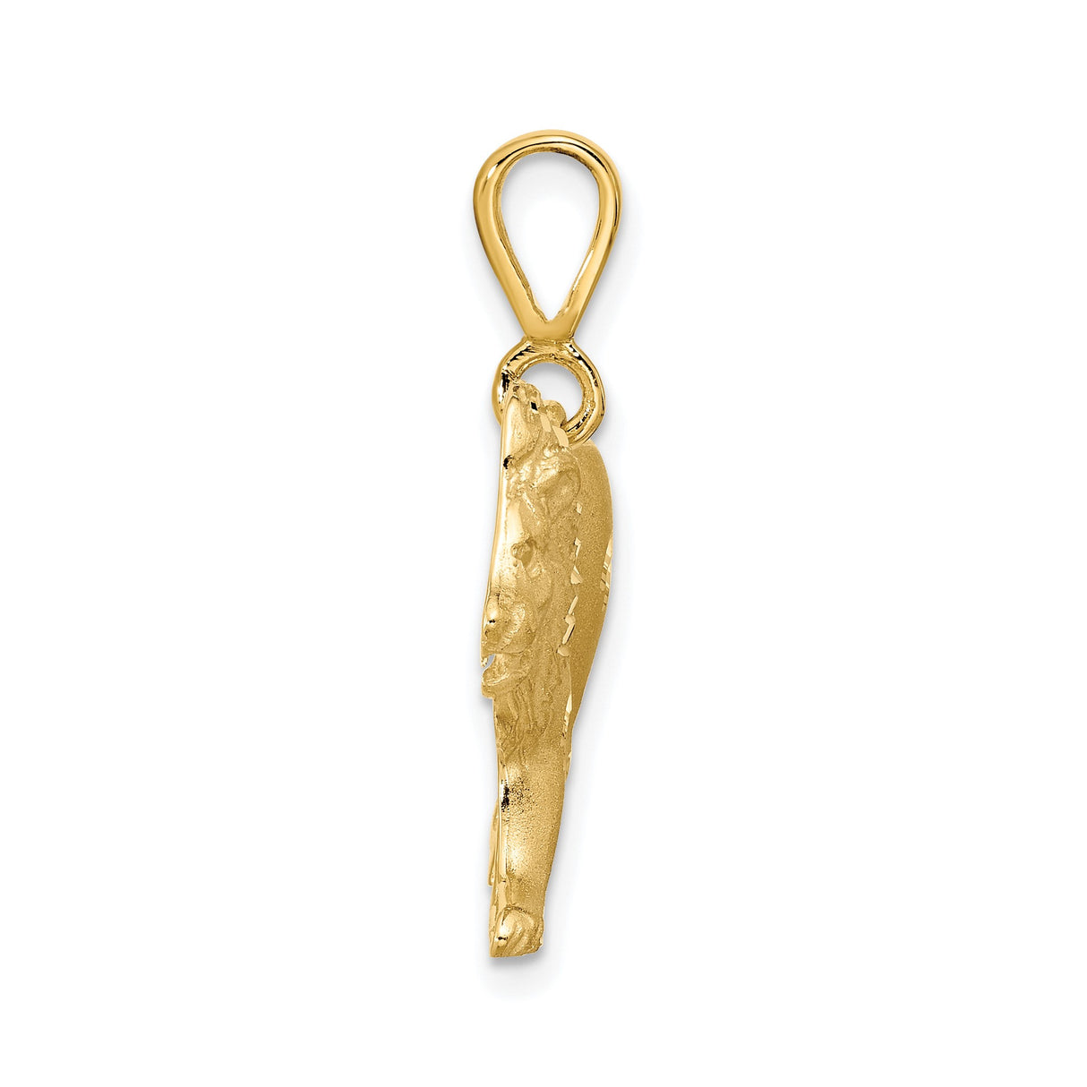 10k Yellow Gold Lion Pendant with Detailed Lion Head Design, Masculine Animal Jewelry Charm