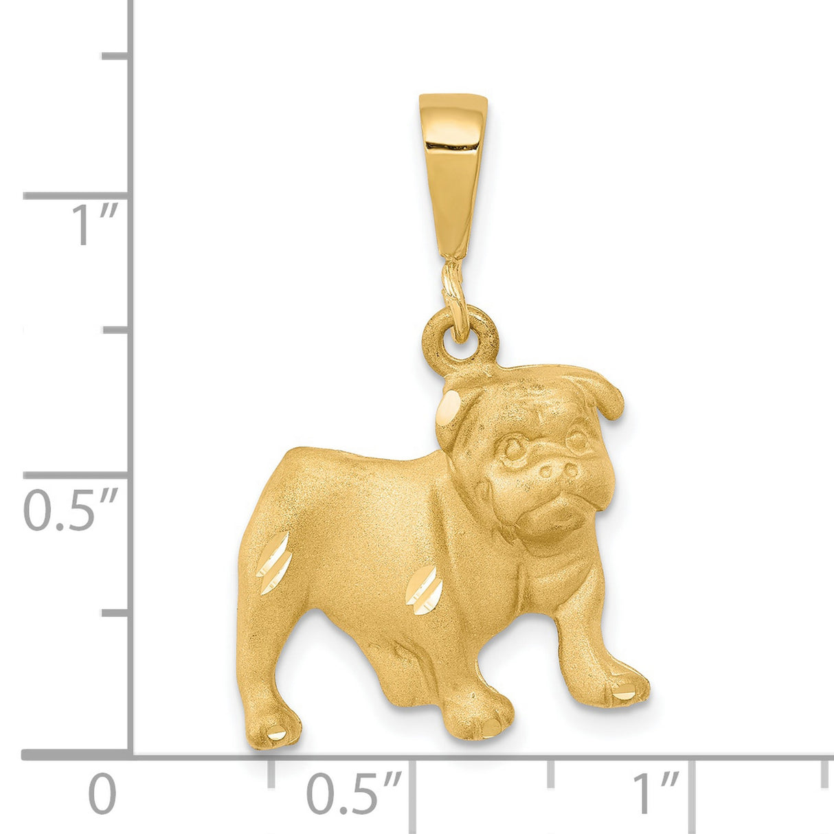 10k Yellow Gold Bulldog Pendant, Detailed Dog Memorial Charm Symbolizing Loyalty and Strength