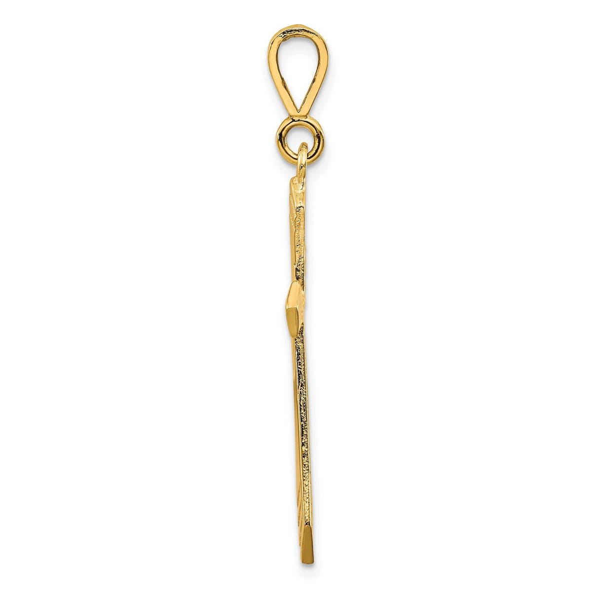 10k Yellow Gold Cross Pendant, Flared and Textured Christian Design for Men and Women