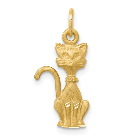 TOM CAT Charm Pendant in Real 10k Yellow Gold