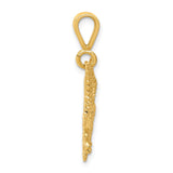10k Yellow Gold Eagle Pendant with Outstretched Wings, Soaring Eagle Design for Men