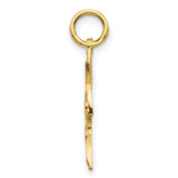 10k Yellow Gold Dove Pendant, Open Design Christian Charm for Women or Unisex Wear