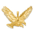 10k Yellow Gold Eagle Pendant with Textured Flying Design, Symbol of Freedom and Patriotism for Men