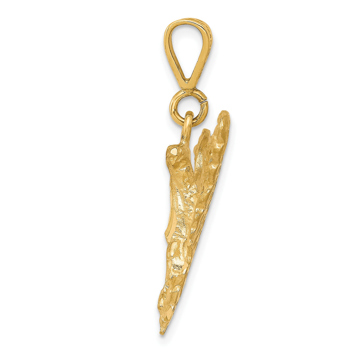 10k Yellow Gold Eagle Pendant with Spread Wings, Patriotic Strength Symbol for Men and Women