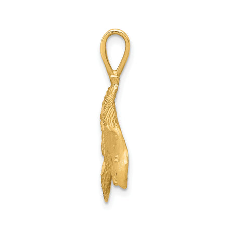 10k Yellow Gold Eagle Head Pendant, Textured Patriotic Design for Men