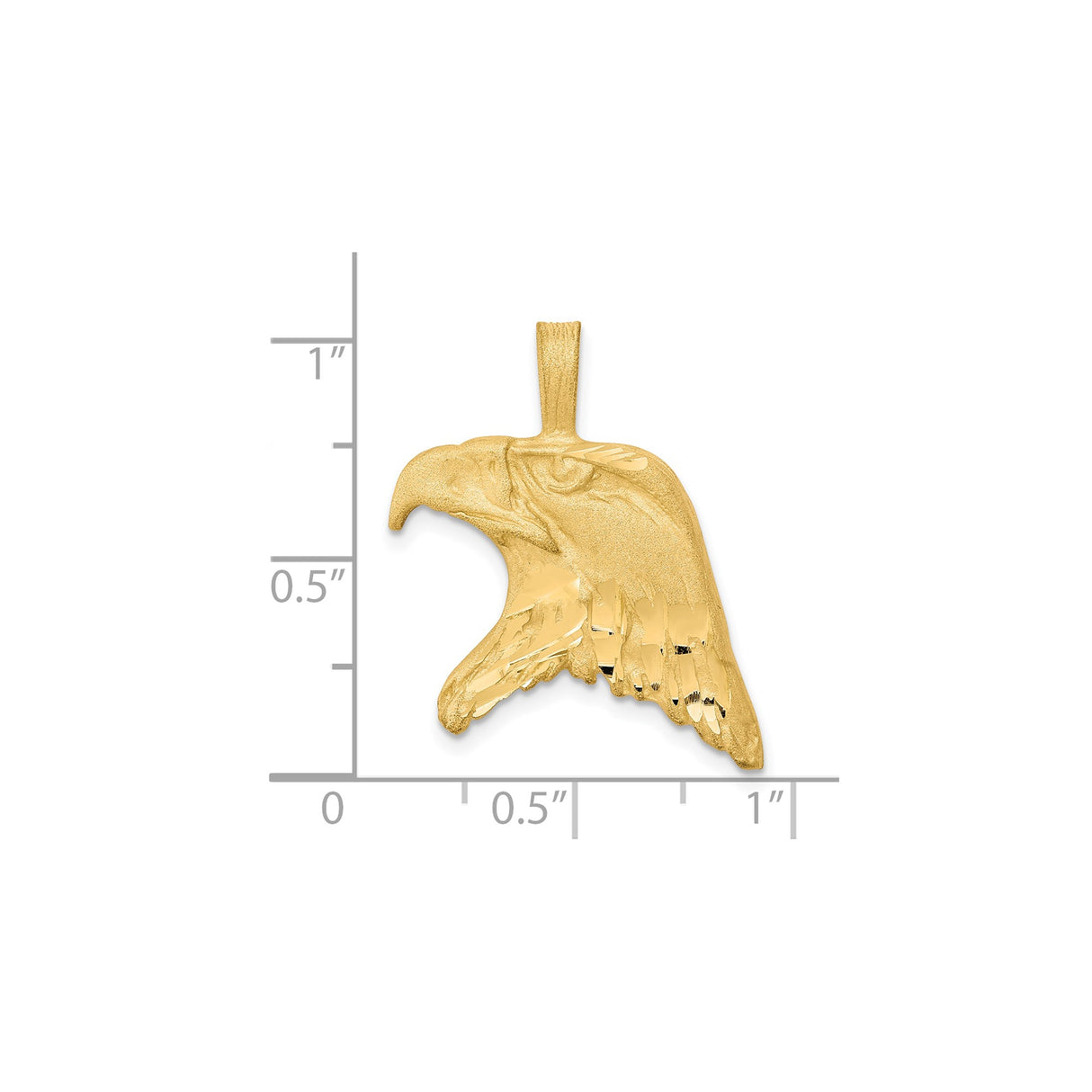 10k Yellow Gold Eagle Head Pendant, Bald Eagle Design, Patriotic Wildlife Theme