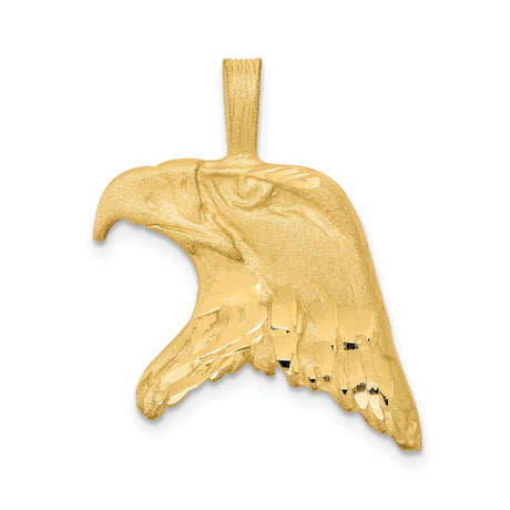 10k Yellow Gold Eagle Head Pendant, Bald Eagle Design, Patriotic Wildlife Theme