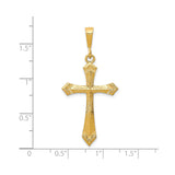 10k Yellow Gold Cross Pendant with Flared Arms and Scrollwork Detailing for Men and Women