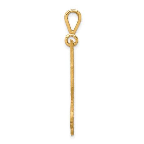 Solid Diamond-cut Eagle Charm Pendant in Real 10k Yellow Gold