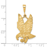 Solid Diamond-cut Eagle Charm Pendant in Real 10k Yellow Gold