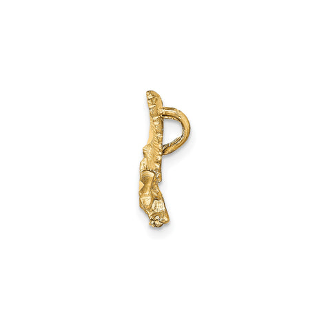 10k Yellow Gold Eagle Pendant, Textured Flying Eagle Charm, Patriotic Military Style for Men