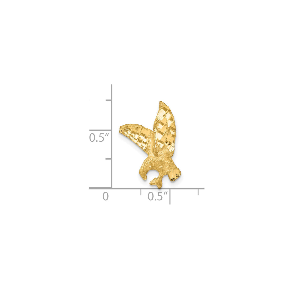 10k Yellow Gold Eagle Pendant, Diamond Cut Finish, Patriotic Symbol for Men