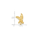 10k Yellow Gold Eagle Pendant, Diamond Cut Finish, Patriotic Symbol for Men