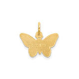 10k Yellow Gold Butterfly Pendant with Cutout Design, Nature-Inspired Symbol of Transformation for Women