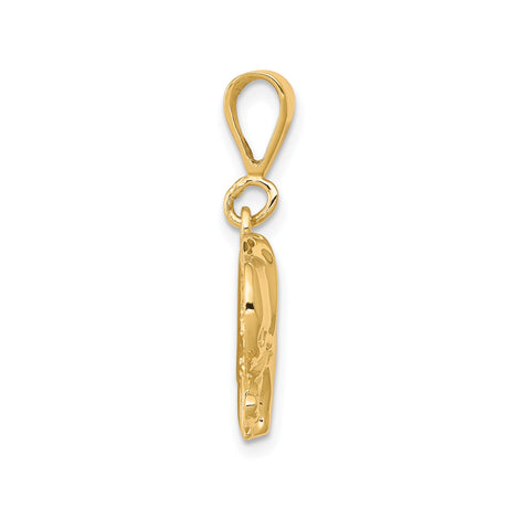 10k Yellow Gold Elephant Pendant, Three Dimensional Good Luck Charm for Men or Women